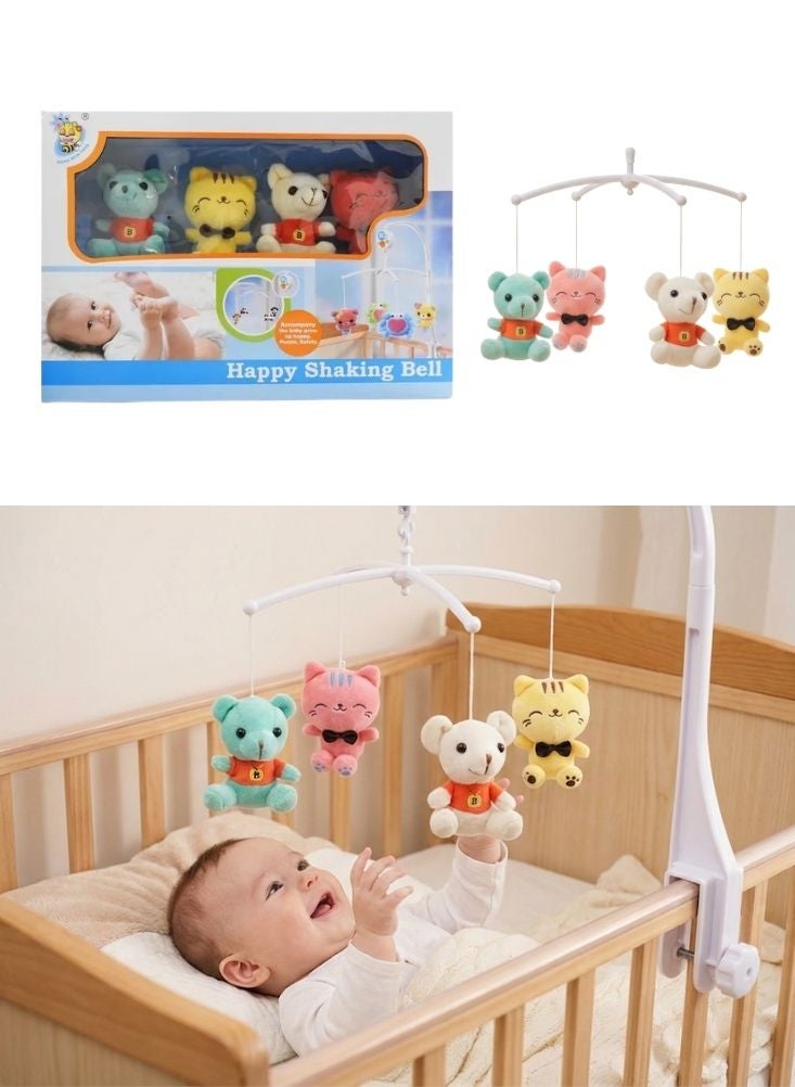 Premium Baby Crib Hanging Musical Toy with Soft Animal Dolls and Shaking Bell - Image 1